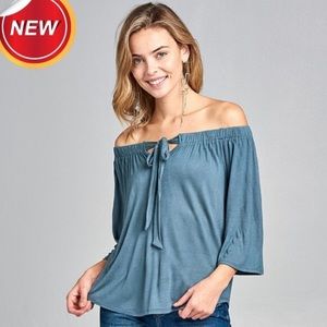 Tantalyza Apparel Tops - 🎉HP🎉SOFT BLUE FRONT TIE TOP🦋 Tantalyza Apparel Tops - 🎉HP🎉SOFT BLUE FRONT TIE TOP🦋